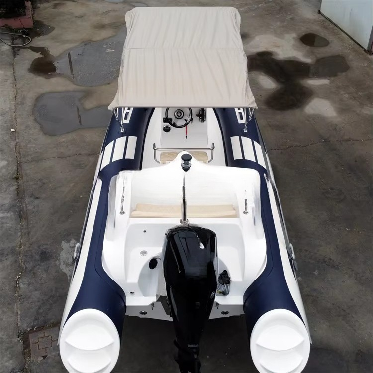 ブルーの19フィートPVC製エアポンツーン、硬質グラスファイ - Fishing Boat Fiberglass のレビューと価格