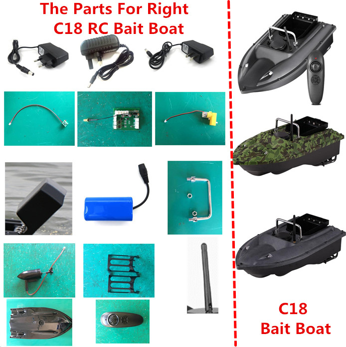 C18 リモコン RC 魚群探知機電気釣り餌ボートスペアパー - Fishing Boat Cover のレビューと価格