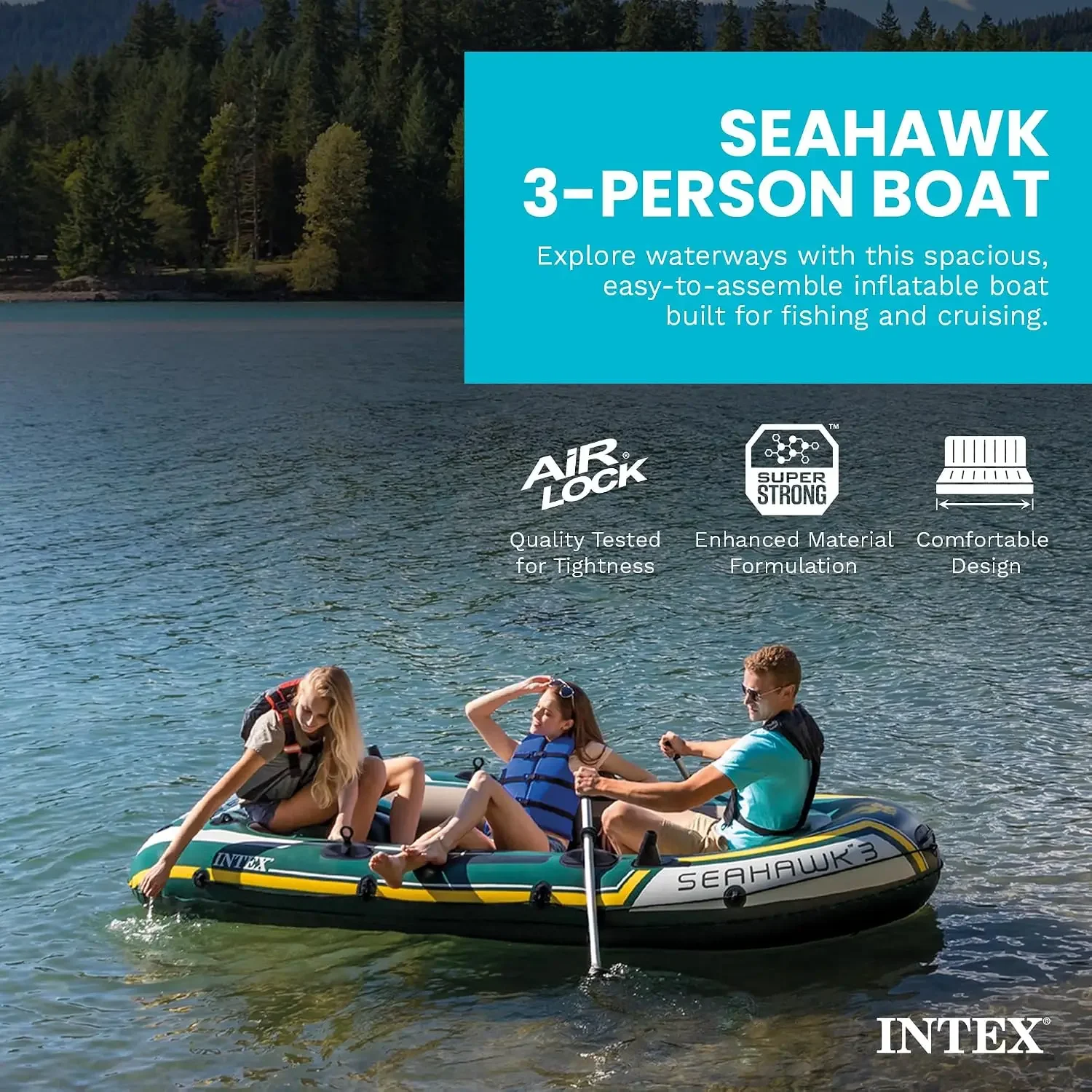 INTEX 66332EP シーホーク2 インフレータブルボ - Fishing Boat Oar のレビューと価格